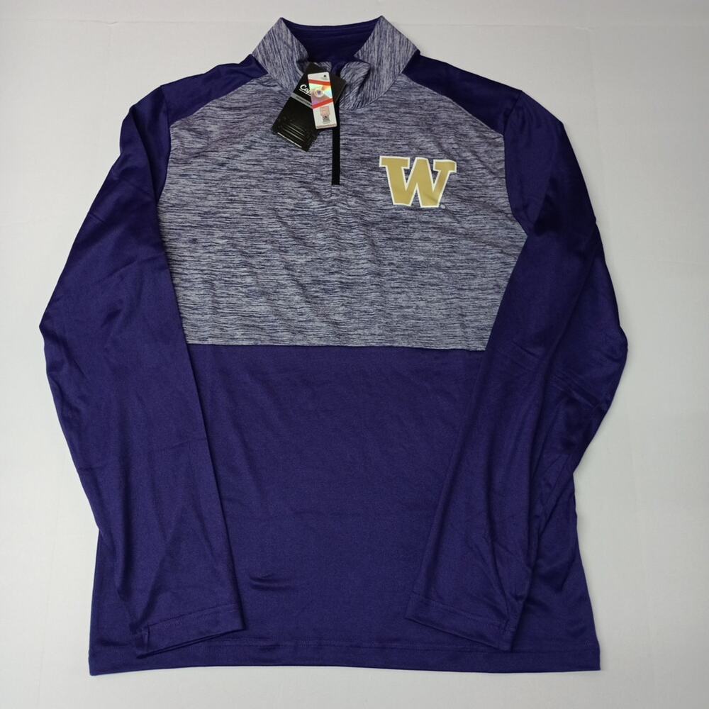 UW Washington‎ Huskies Captivating Shirt Men M Purple 1/4 Zip